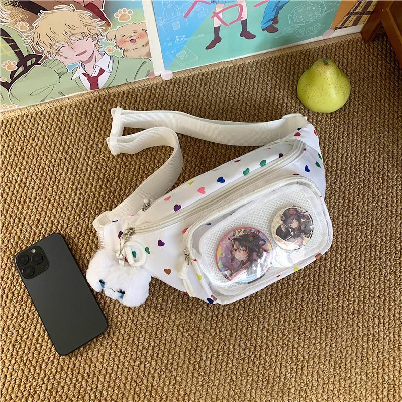 Women's Crossbody Bag Transparent Chest Bag Print Student Shoulder Bag