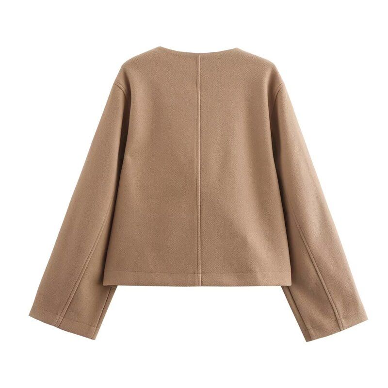 Fashion Wind 2024 New Fall Women's Clothing Loose Easiest for Match Commuting Figure Flattering Two Colors Turn-down Collar Coat 1228434