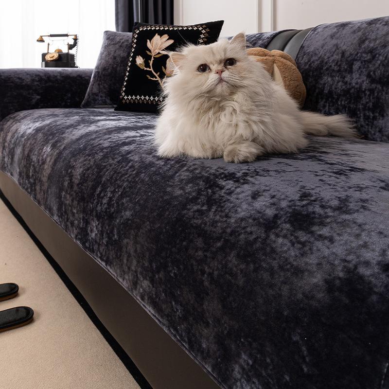 New Plush Sofa Cushion Light Luxury High-End Non-Slip Seat Cushion Autumn And Winter Thickened Leather Sofa Cover Cover Cloth