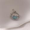 Elegant Women's Silver Blue Diamond Water Drop Pendant Necklace