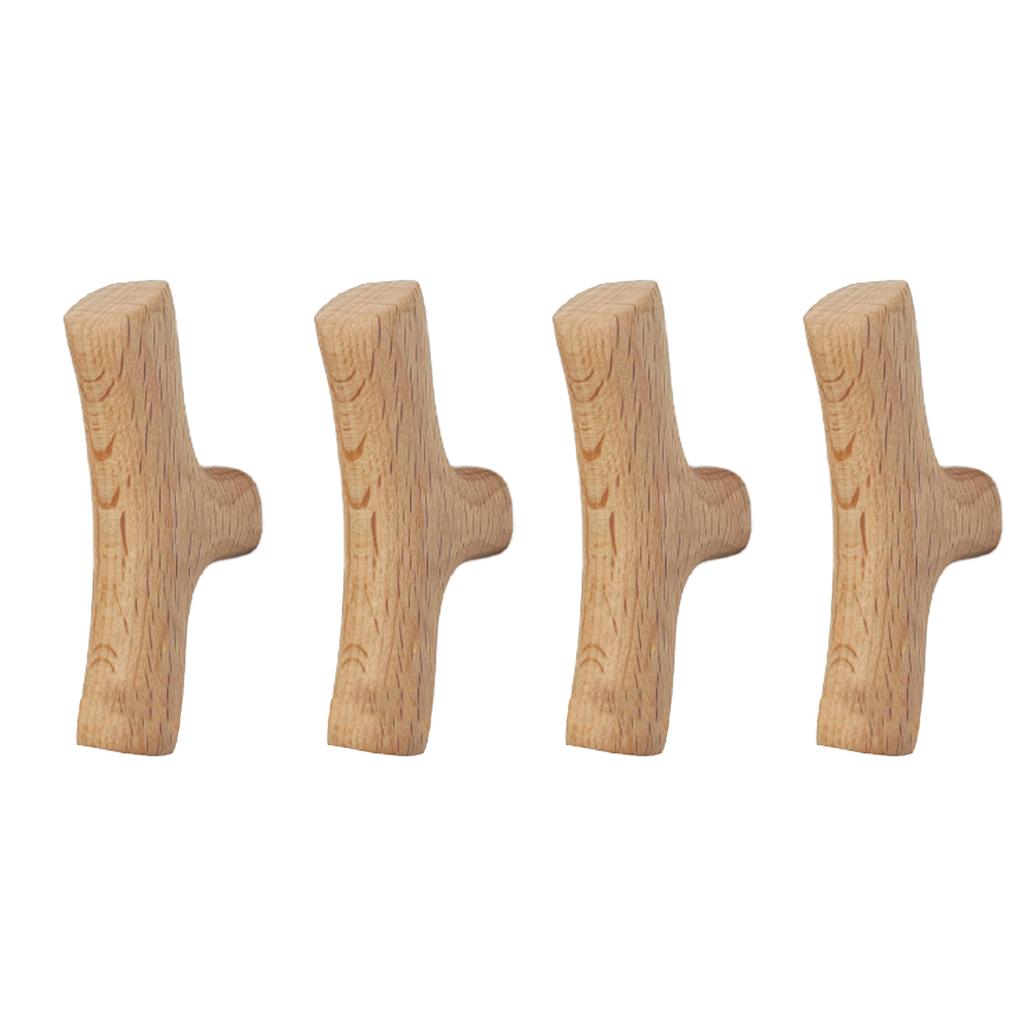 Key Hanger With Screws Bathroom Wooden Hook Non-slip Hook For Coats Bags Hats Tree Branch Wall Mounted Decor Organizer Hooks