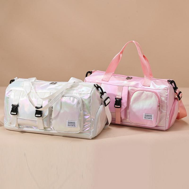 Large Capacity Women'S Nylon Travel Duffel Bag Dazzling Colorful Sports Fitness Bag Very Suitable for Outdoor Sports Travel  Fitness Yoga