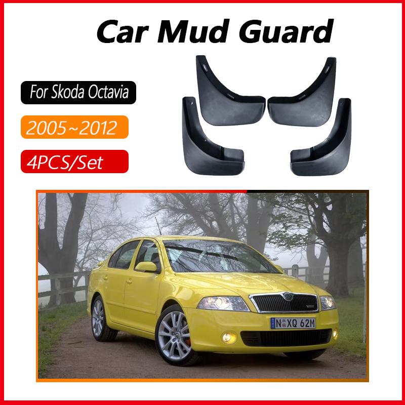 Car Wheel Fender For Skoda Octavia A5 2005~2012 Antifreeze Front Rear Mud Guard Flap Flares Splash Mudflaps Kit Auto Accessories
