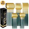 Portugal Stainless Steel 30-Piece Cutlery Set: Western Steak Knife, Fork, Spoon in Gift Box