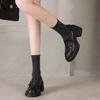British style spring 2025 new loafers women's platform heightening small leather shoes rivet belt buckle sheepskin single shoes