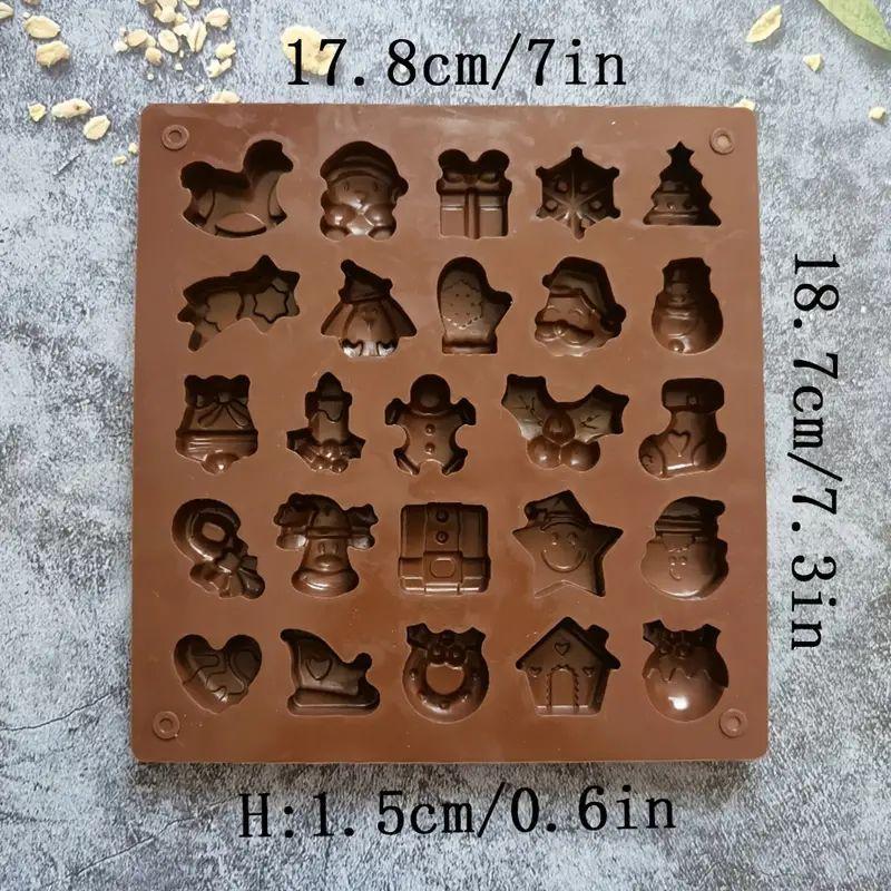 1 Stück Antihaft-Weihnachtsschokoladenform - 25 Vertiefungen für köstliche Weihnachtsleckereien Weihnachtliches Kunsthandwerk