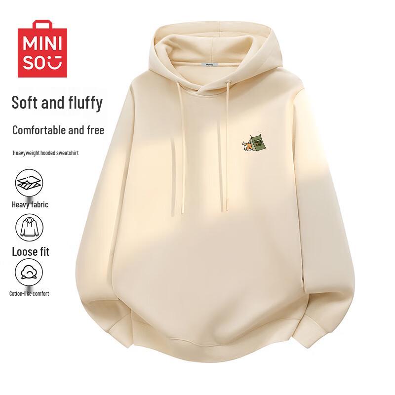 MINISO Men's Japanese Style Hooded Pullover Sweatshirt