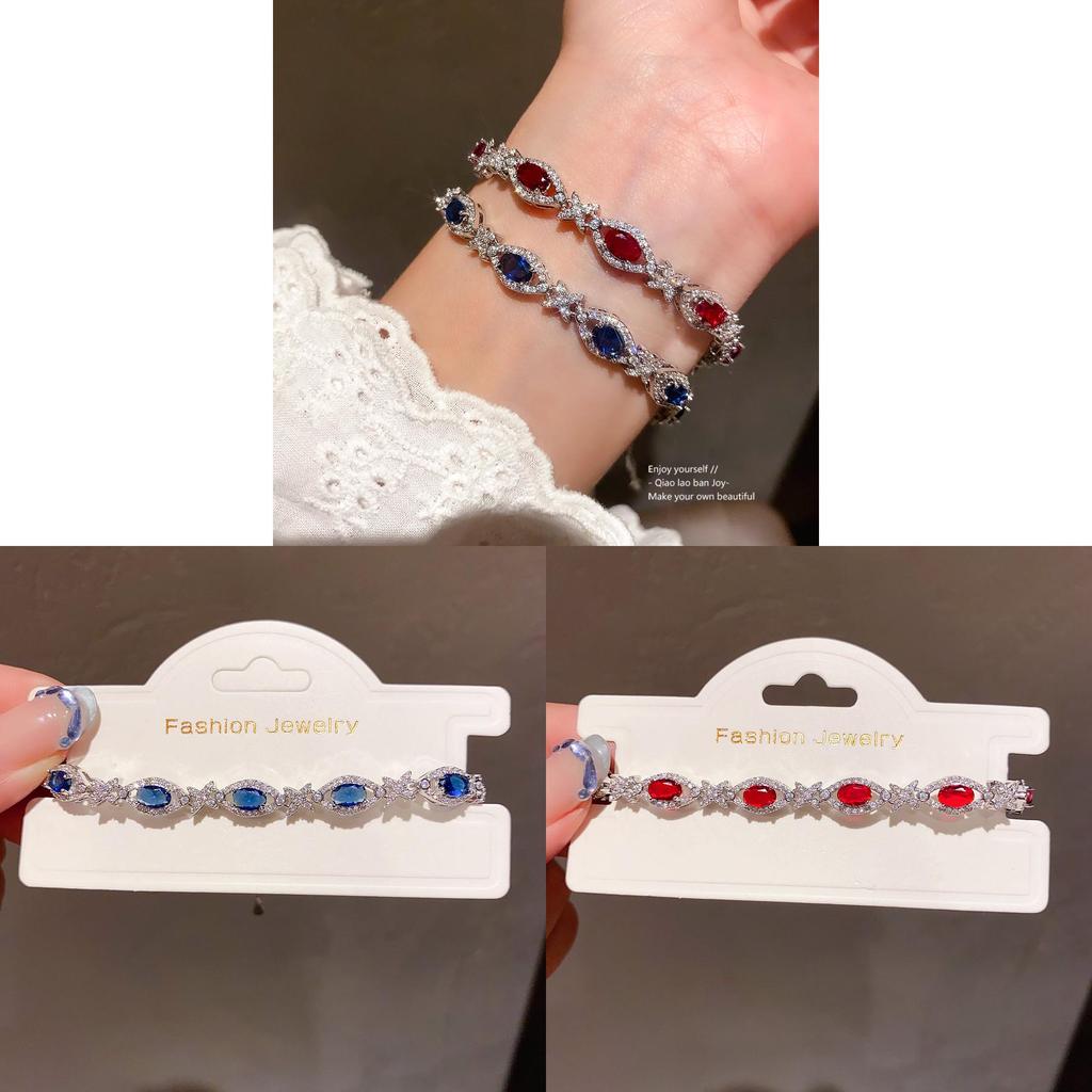 Elegant Zircon Oval Hand Bracelet For Women With Stylish Geometric Design