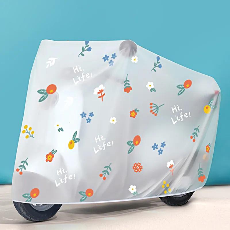 1PC Waterproof Cartoon Pattern Electric Bike Raincover Universal Motorcycle Cover Thickening Sunshade Cute