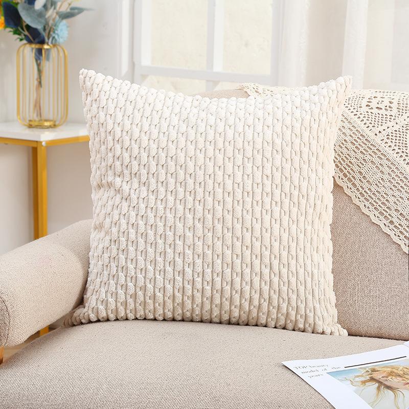 Short Corduroy Pillow New Pillow Cover Modern Nordic Ins Style Cushion Solid Color Cushion