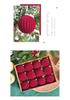 Elegant Wine Red & Dark Green Pumpkin Pattern Christmas Tree Flocking Ball Set