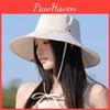 Korean Style Sun Hat For Women With Wide Brim Uv Shield And Polyester Material For Casual Outings