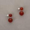 Red Agate Double Drop Earrings