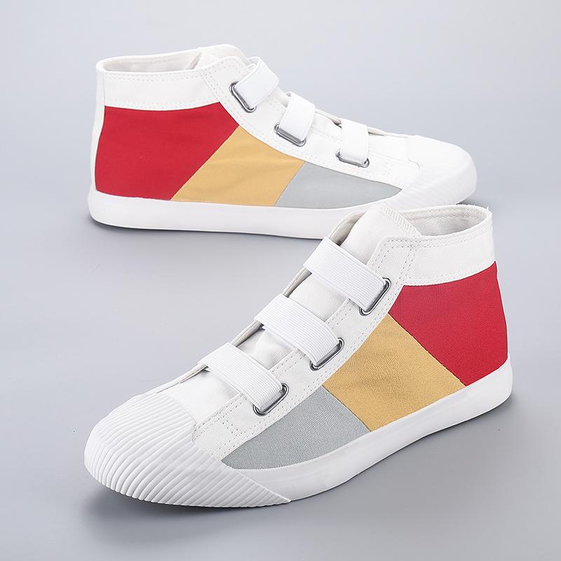 

Холщовая обувь, повседневные туфли на плоской подошве, мужские высокие кроссовки на шнуровке, мужская вулканизированная обувь, прогулочная обувь соответствующего цвета, школьная обувь 42