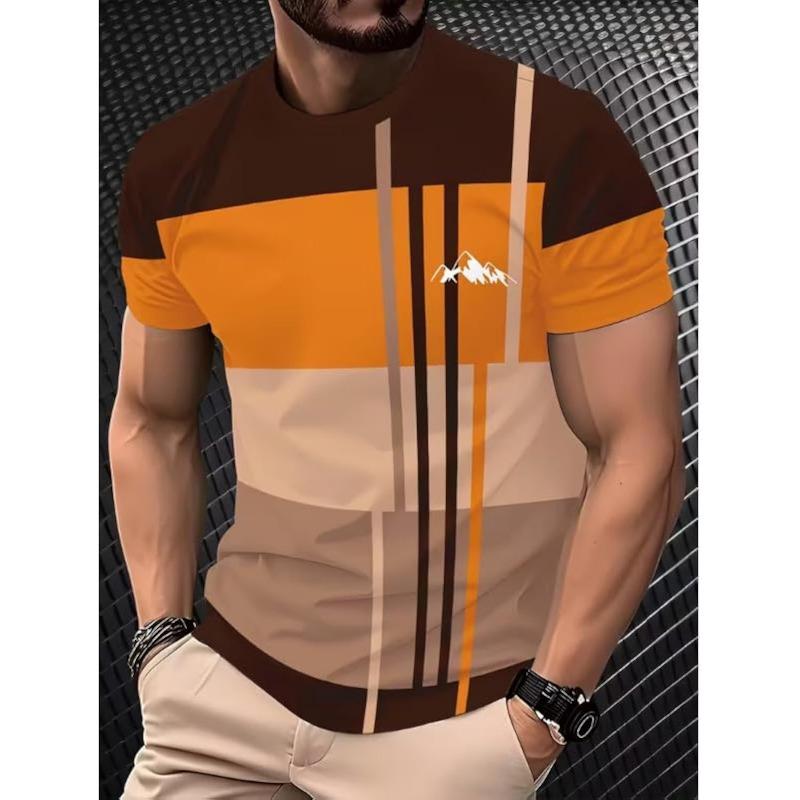 Men's 3D Fun Art Printed T-Shirt Round Neck Funny Casual Short Sleeve Top