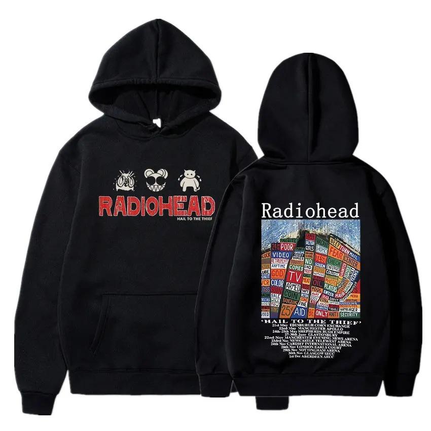 Radiohead Printed Hoodie Men Women Hip Hop Fleece Warm Sweatshirts Casual Loose Oversized Y2k Streetwear Pullover Tracksuit Female Male Clothing