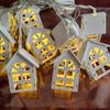 Christmas Wooden House LED String Light Xmas Tree Garland Home Fairy Lamp Merry Christmas Hanging Ornament Gifts