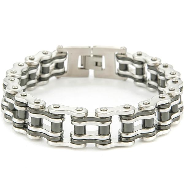Rock and Roll 16MM Bicycle Chain Man Bracelet Wholesale Men's Bracelets Solid Stainless Steel Motorcycle Jewellery Accessories
