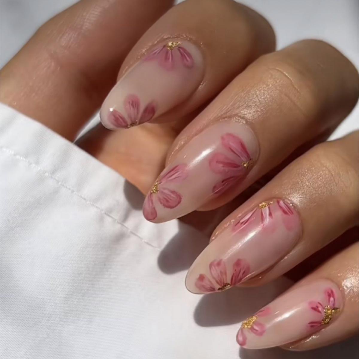 

Summer Pink Ombre Nail Tips - Short Almond Shape, Sweet Wearable Fake Nails