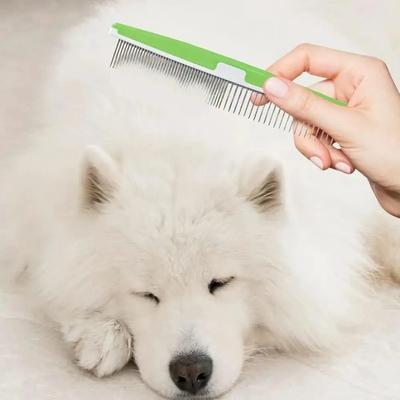 Durable Stainless Steel Pet Open Knot Comb Single Row Pet Supplies Dog Cat Pin Comb Grooming Shedding Tools Pet