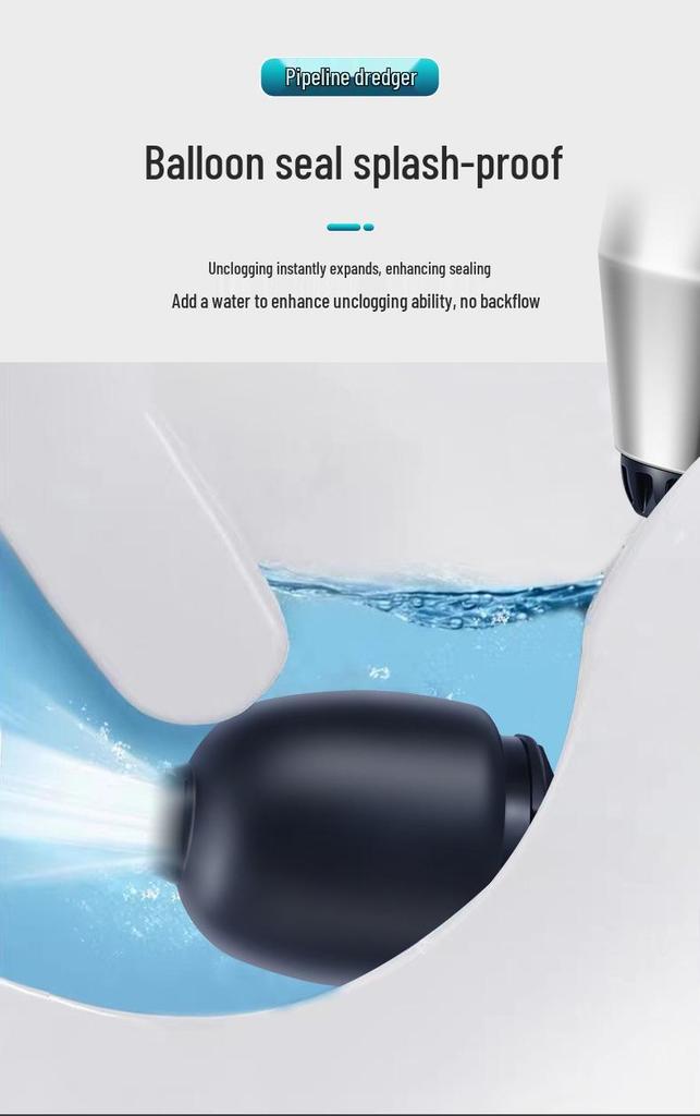 Stainless Steel High-Pressure Lithium Battery Toilet Unclogger