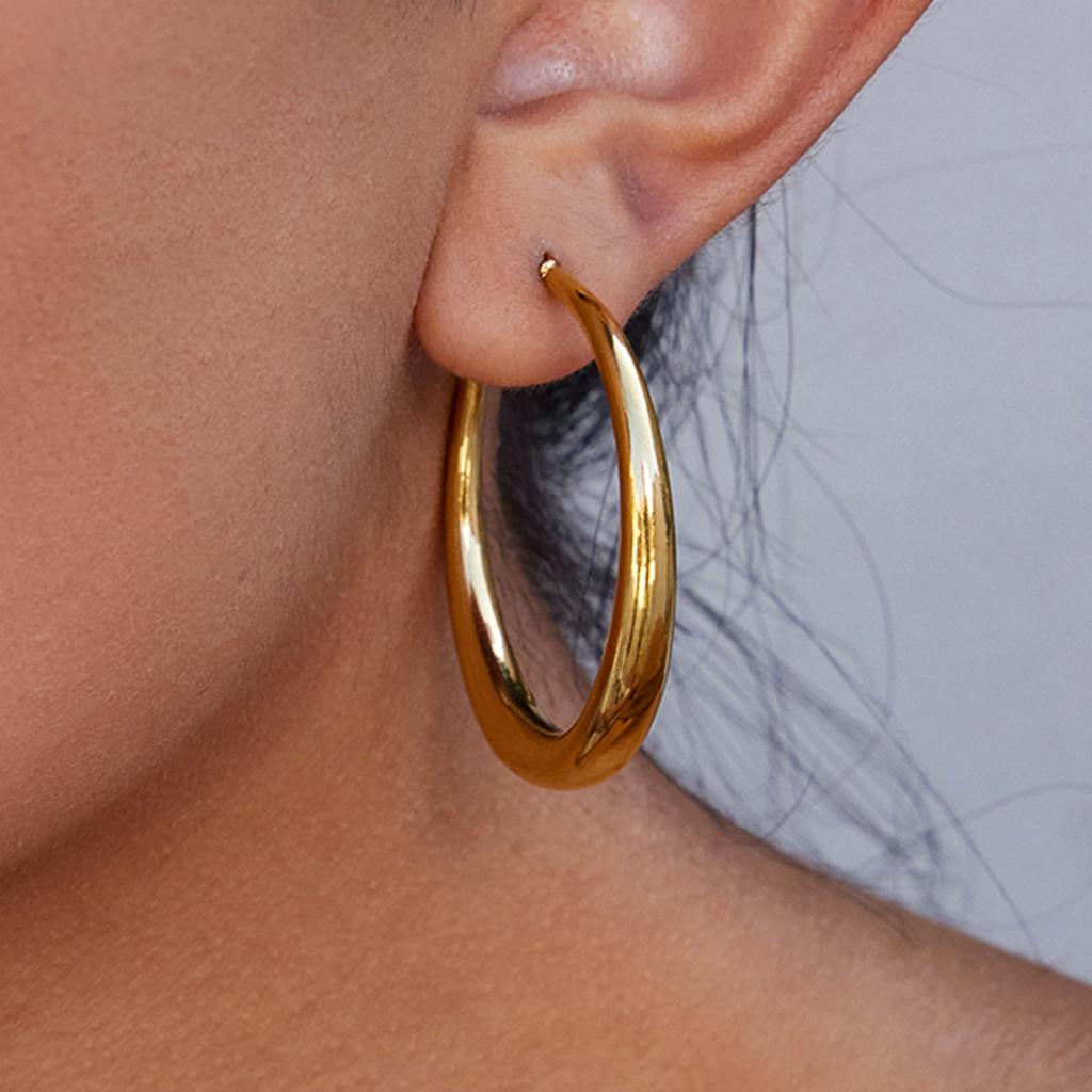 Yori Popular Stainless Steel Large Hoop Earrings for Unisex Men Women High Quality Versatile Jewelry Waterproof