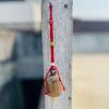Handmade Small Metal Cow Bell – Rustic Gold Hanging Wind Chime with Red Rope for Home Decor, Meditation, Christmas Ornament, Boho Farmhouse Charm