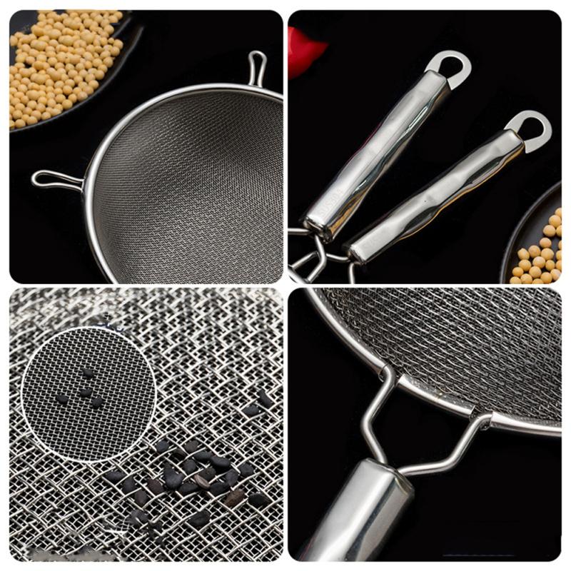 304 Nerezový cedník pro domácnost Háček s dvojitým uchem Pevná rukojeť Křížově tkaná síťovina Filtr Kuchyň