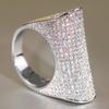 Full Bling Iced Out Women Rings for Wedding Hyperbole Party Personality Geometric Female Rings Dazzling CZ Trendy Jewelry
