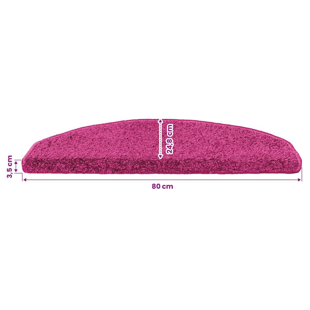 Self Adhesive Stair Protectors 15 pcs Pink 80 x 24.5 x 3.5 cm