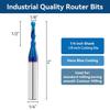 2 PCS CNC Router Bits 1/4inch Shank 1/8inch Cutting Dia Carbide Ball Nose End Mill with Nano Blue Coating for Side Milling End Milling, Finish