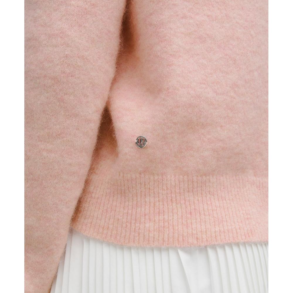 Lululemon Women S Alpaca Wool Blend Cardigan Sweater Pink miSt