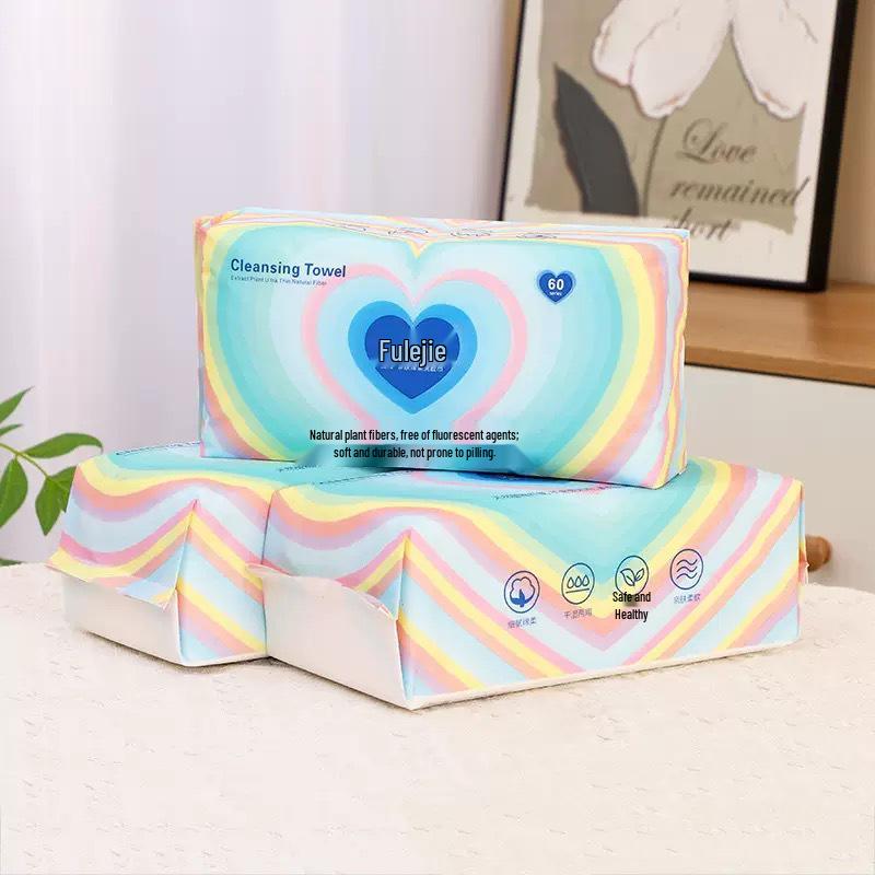 Wall-Mounted Disposable Facial Cleansing Wipes, Large Family Pack - Thickened Hanging Washcloths.