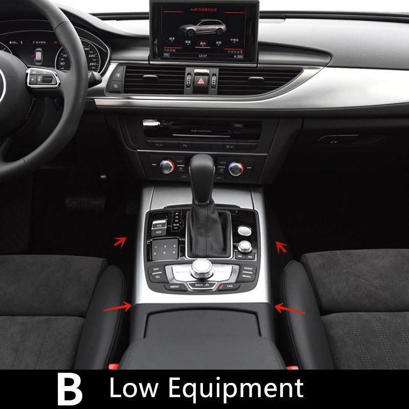 Car Styling Center Console Gearshift Frame Decoration Sticker Trim For Auid A6 C7 2012-2018 Carbon Fiber Color Accessories