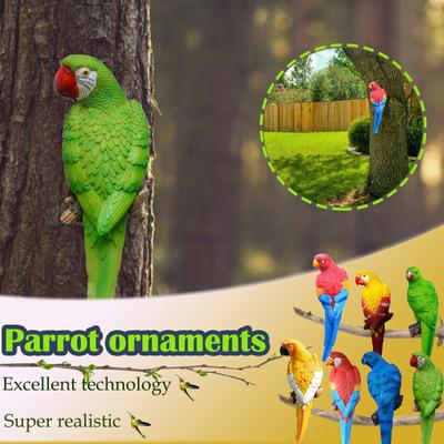 Hanging Parrot Statue In Courtyard Garden Tree Interior Home Decoration
