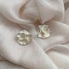 Light luxury fashion temperament camellia stud earrings high-end simple atmosphere earrings foreign style personality exquisite super popular earrings