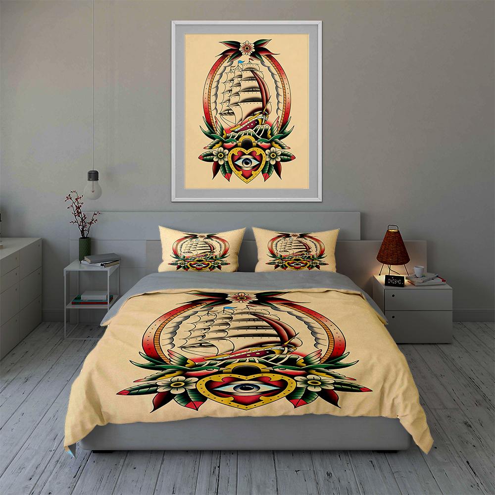 Nautical, floral, colorful. Bedding Duvet cover sets Duvet covers Pillowcases gifts (1 * Duvet Cover 2 * Pillowcases, without duvet insert)