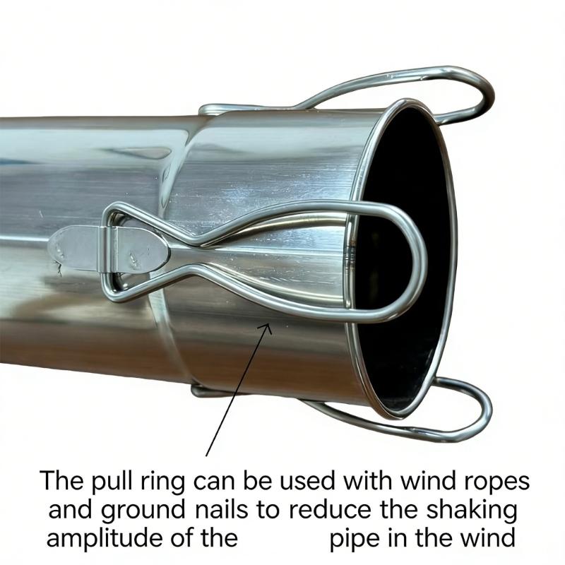 Stainless Steel Fire Resistant Chimney Pipefor Outdoor Camp Stove with Cooling Hole for Heat Dissipation and Tent Protecting