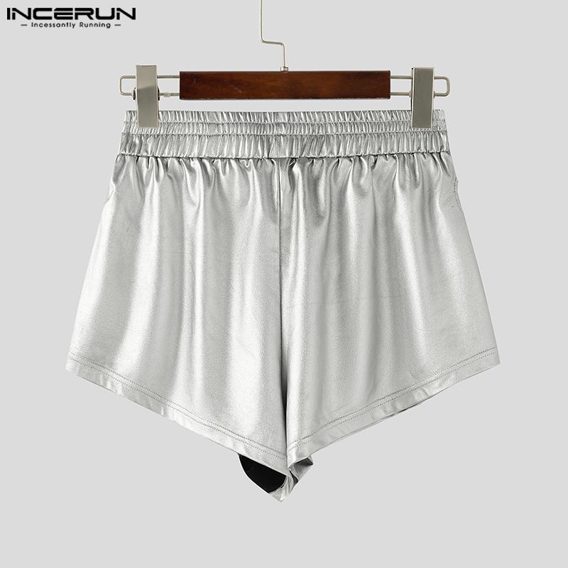 INCERUN Women Men Elastic Waist Glitter Back Hollow Fitted Mini Pants Shorts