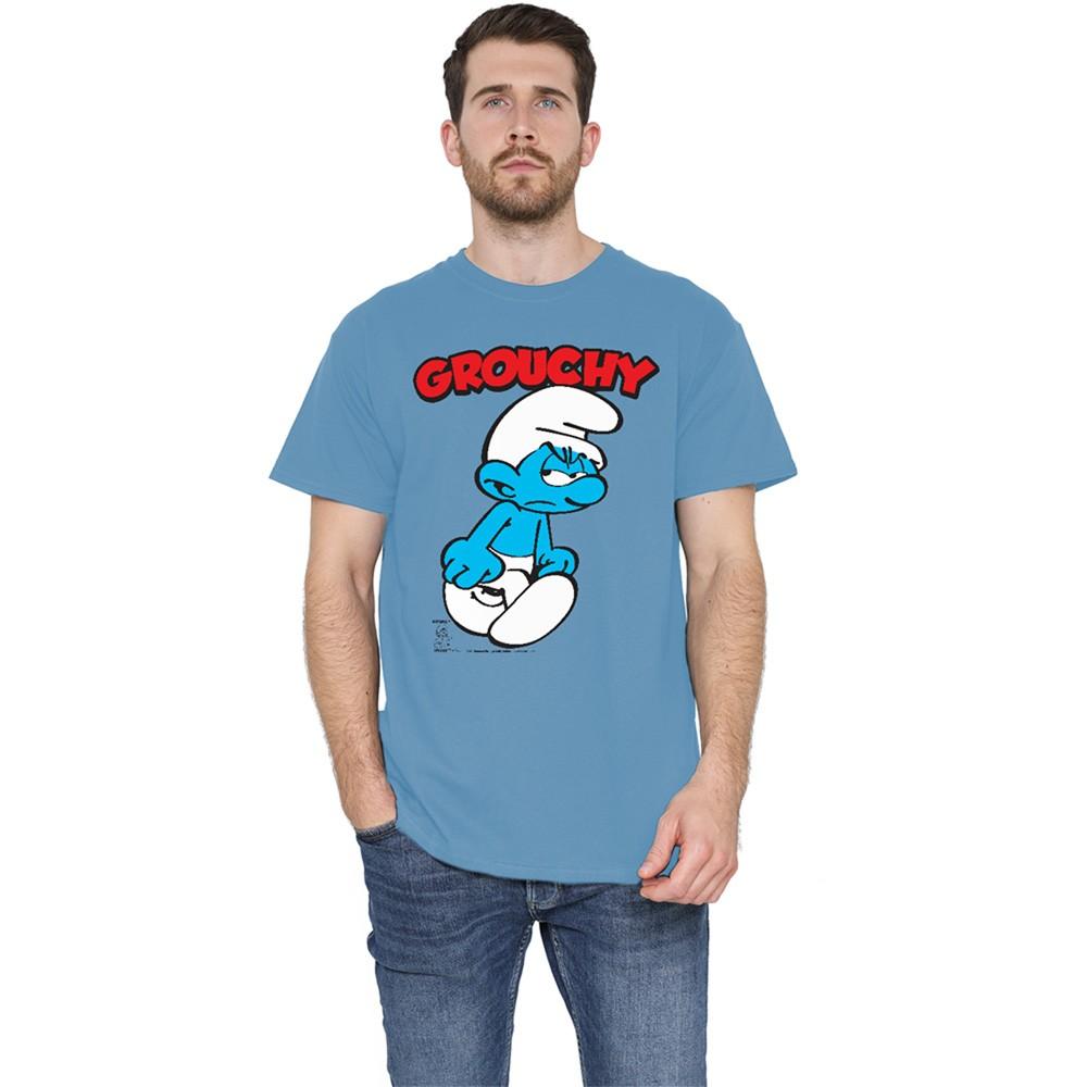Smurfs Grouchy T-Shirt S-3XL Carolina Blue XXXXL