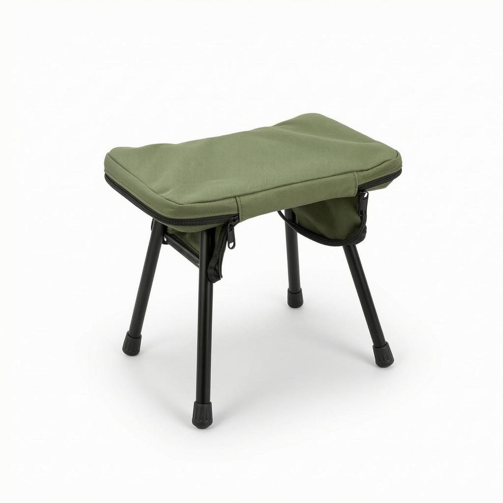 Folding Stool with Carry Bag LowProfile Carrying Compact Seat for Campers, Anglers,
