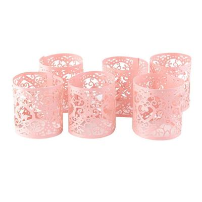 6piece Pink Candle Wraps Flickering And Captivating Illuminations For Elegant Ambiance Candle Holder