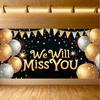 Goodbye Decor Confetti Background Farewell Banner Black Background We Will Miss You Sign for Office Decoration Indoor Decoration