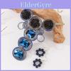 Geometrisches Anhänger- und Ohrring-Set mit Kristall- und Harzblumen für Damen und Herren