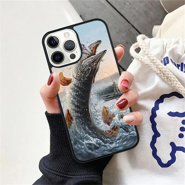 Pike Fishing Bait Spinner Coque Shell For iPhone 17 Air 15 16 14 13 12 Pro Max 11 Pro Max Plus Phone Case Cover