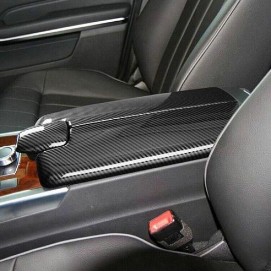 For Mercedes Benz E Class W212 2010-15 Carbon Fiber Center Armrest Box Cover ABS