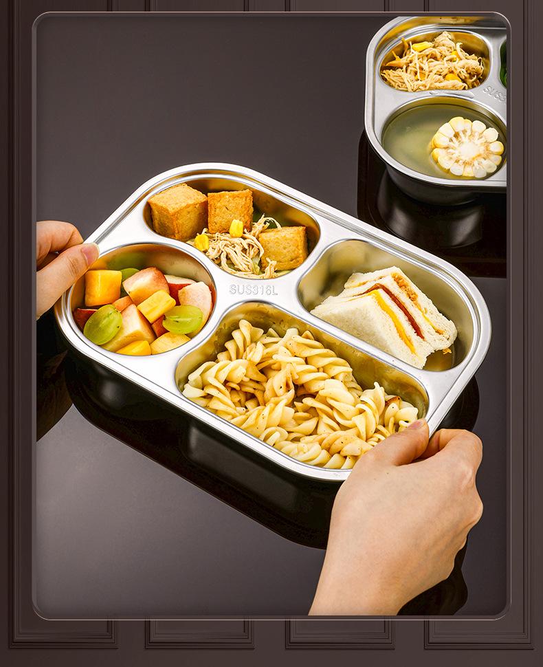 Deep Square 316 Stainless Steel Lunch Plate