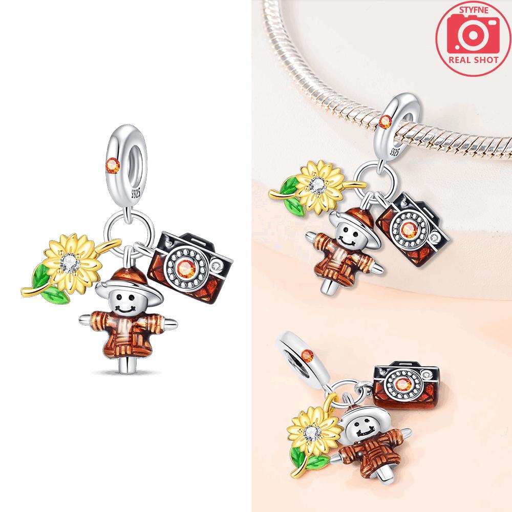 Autumn Harvest Series Squirrel Maple Leaf Pumpkin Copper Charms Pendants Fitoriginal Bracelets Diy Jewelry