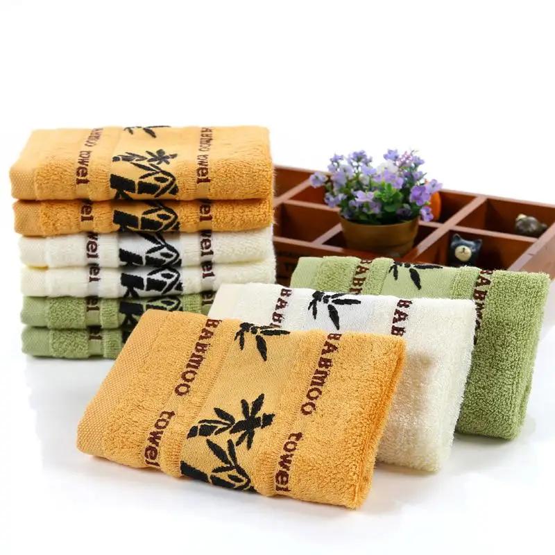 3Pcs Bamboo Pattern Fiber Cotton Bibs Small Square Hair Drying No Lint Absorbent Drying Soft Face Towel