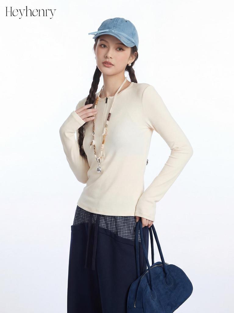 HeyHenry Women's Slim Fit Running & Yoga Long Sleeve Half Zip Top